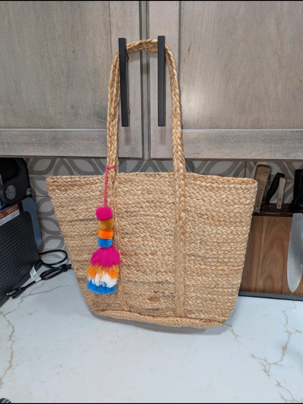 Jute tote bag Brand new with tassel